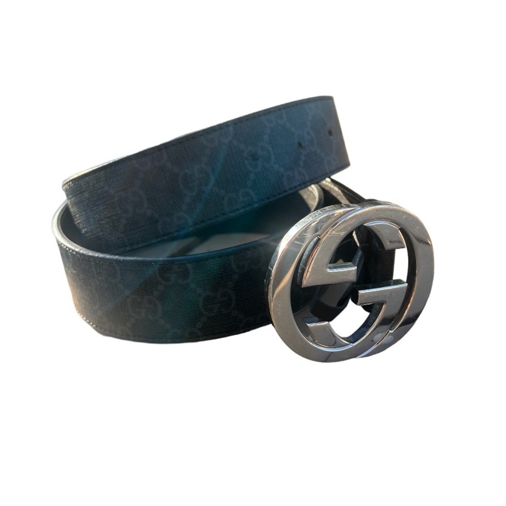 GUCCI GG SUPREME LEATHER BELT WITH G BUCKLE